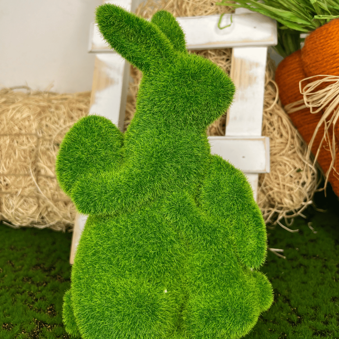 Coelho Musgo Verde De Resina 23cm