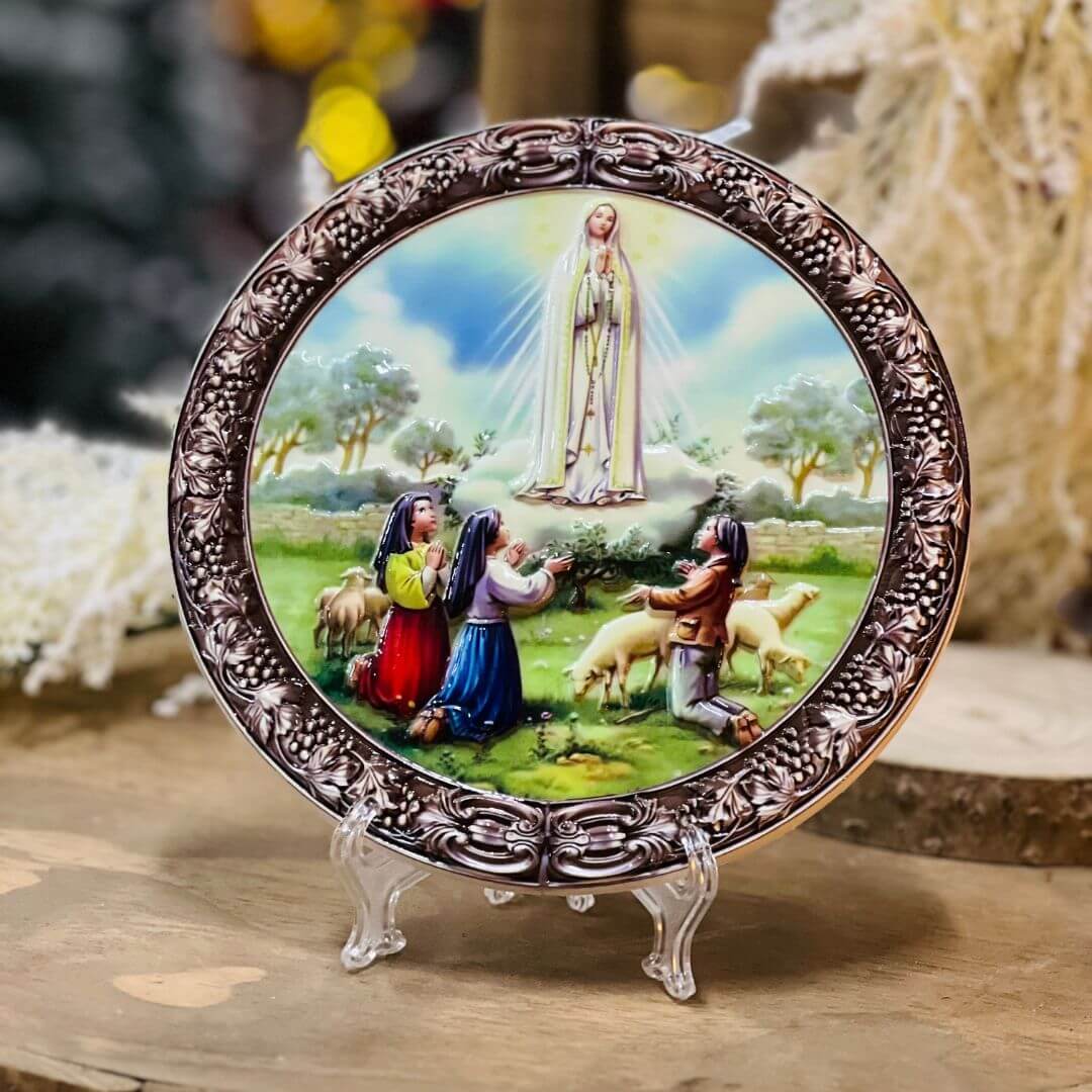 Quadro 3D de Nossa Senhora de Fátima – 20cm