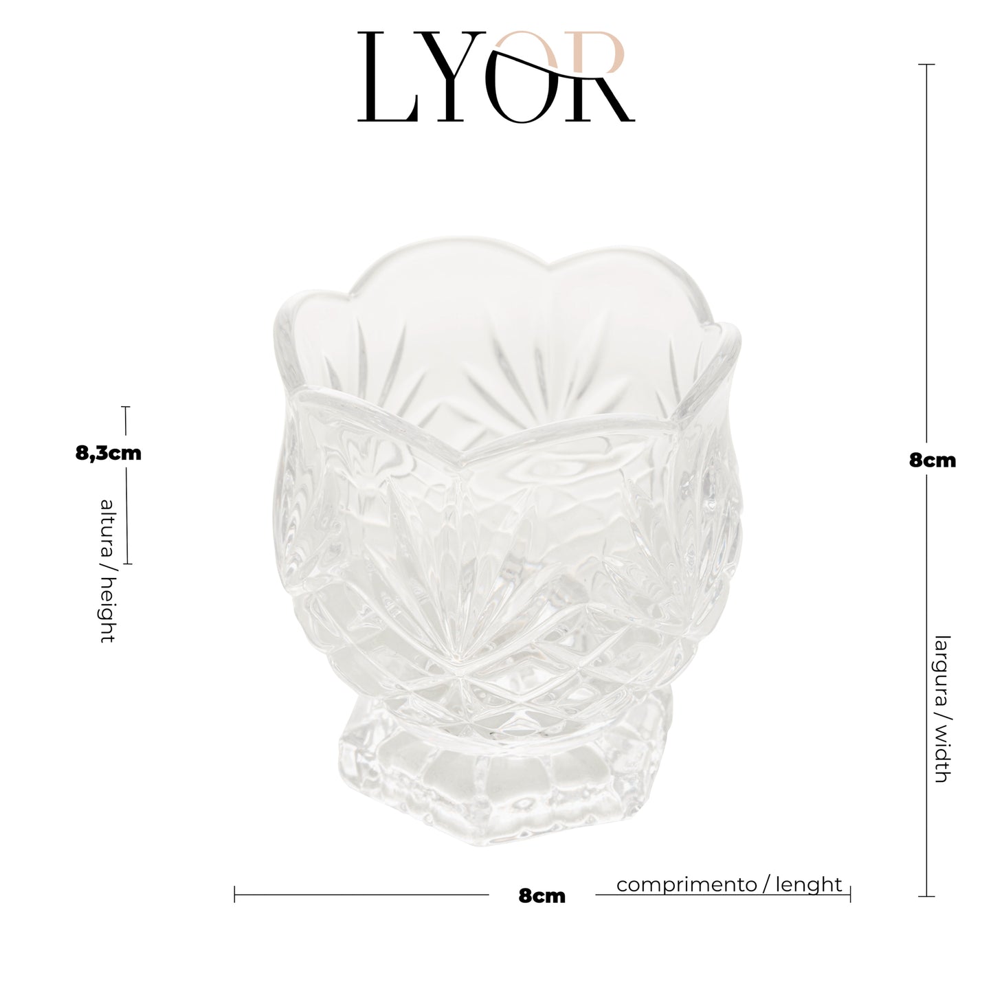 Porta Colher de Cristal de Chumbo Dublin - 7,8x8,4cm