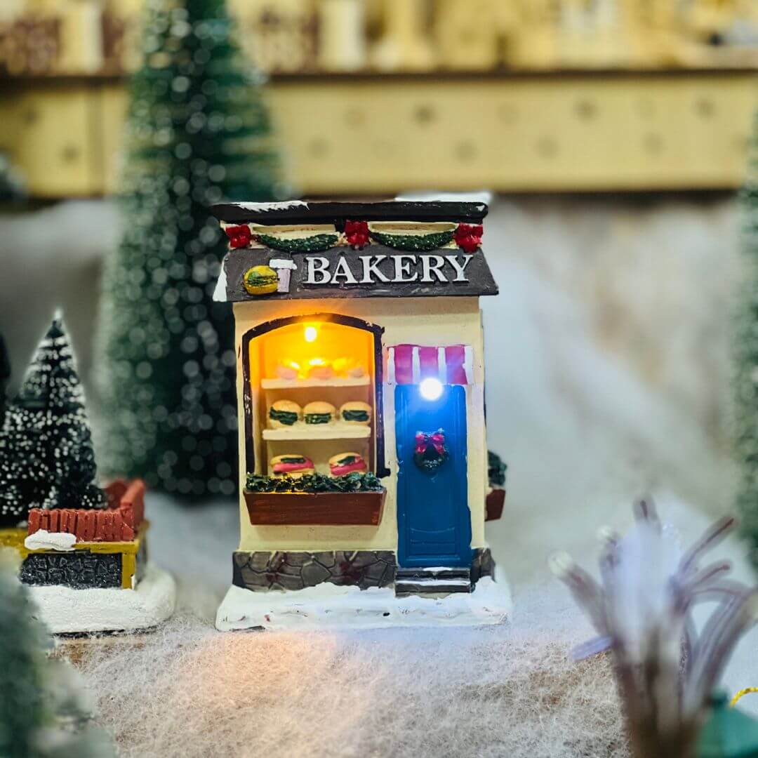 Loja Natal Padaria Com Led 12,5x8x5,7cm