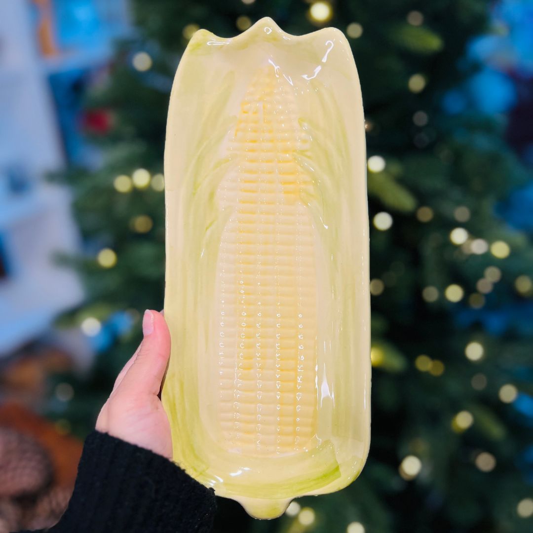 Travessa Milho Decorado Pintado a Mão - 28cm