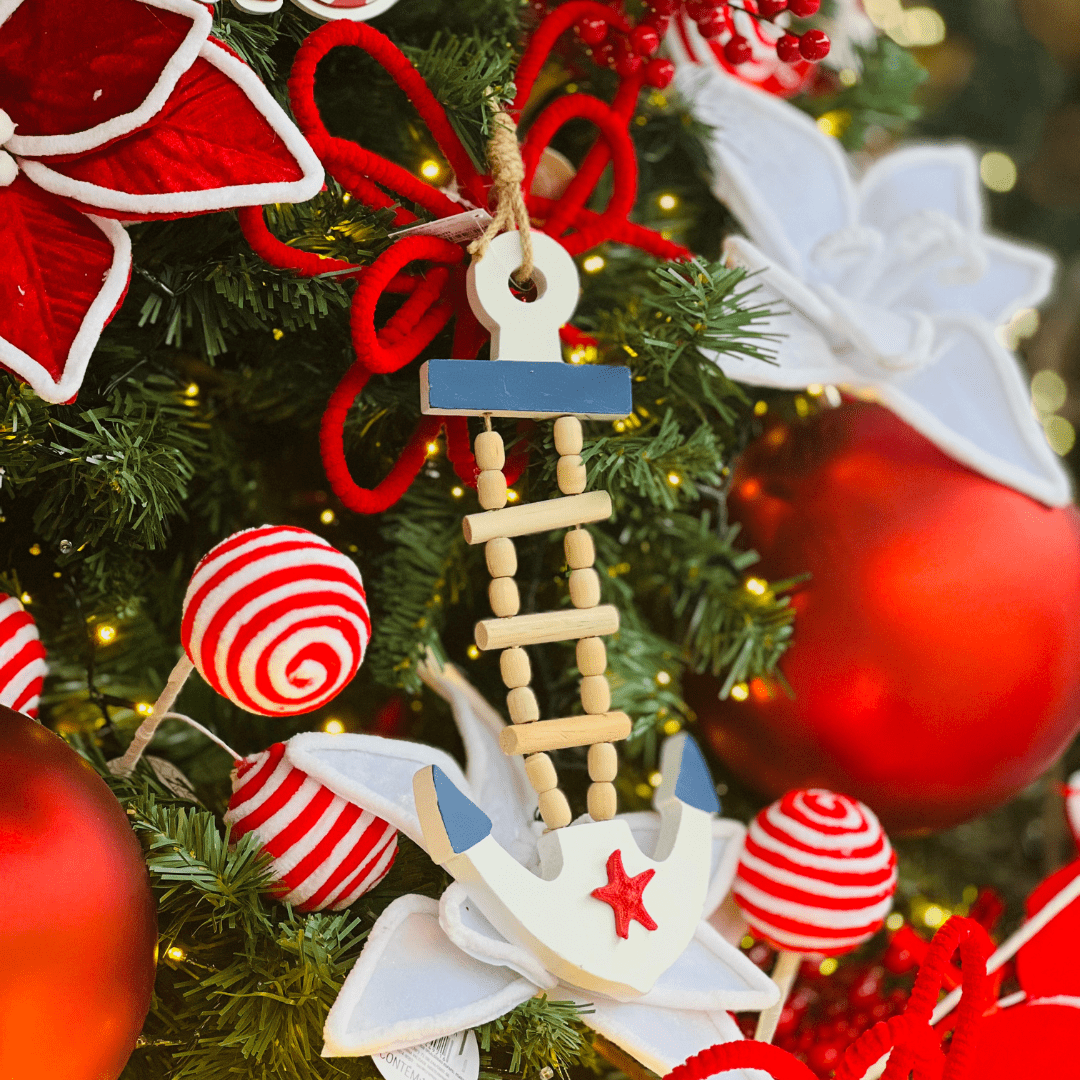Pendente Âncora Natal Náutico 38x16,5cm