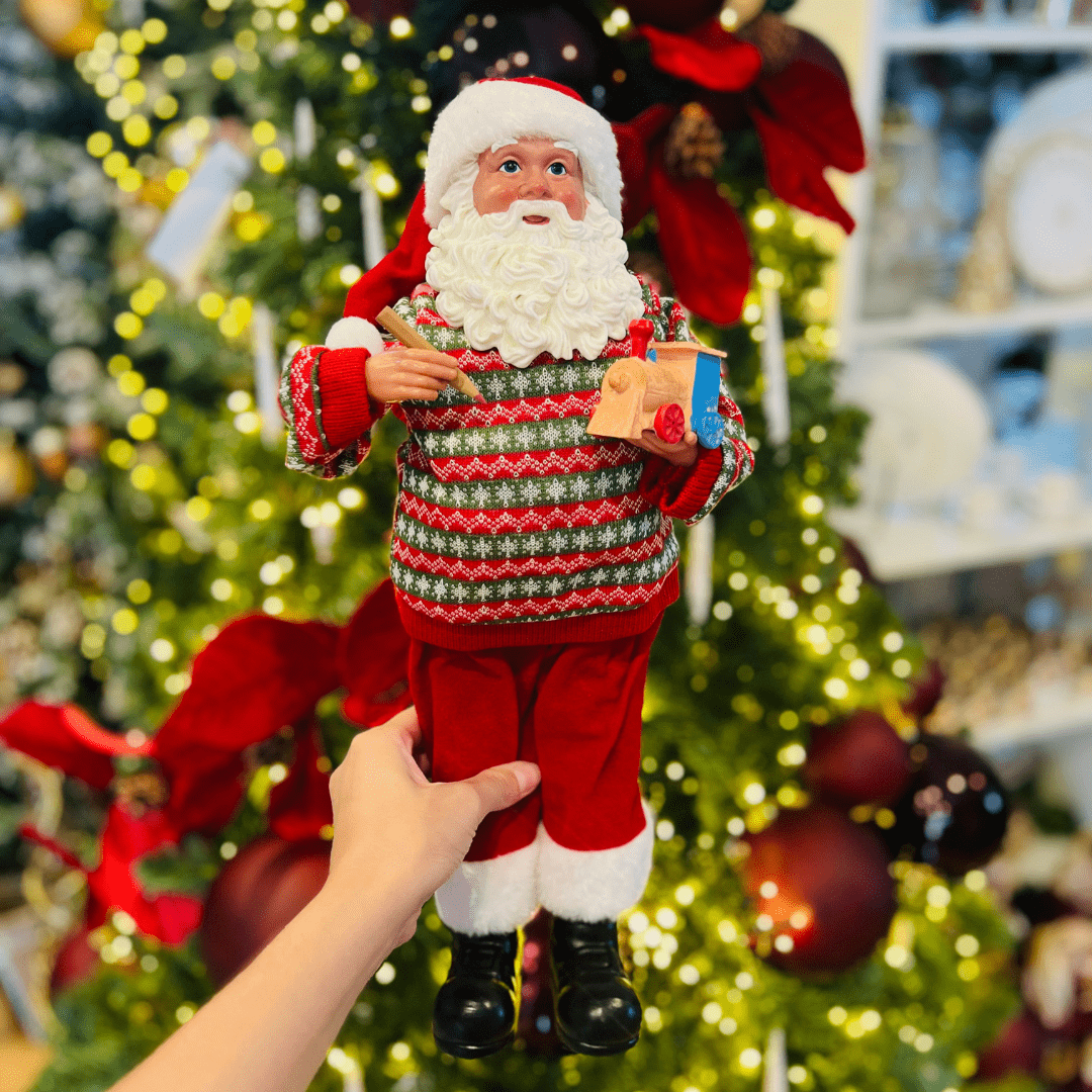 Papai Noel Colecionável Fábrica de Brinquedos 46cm
