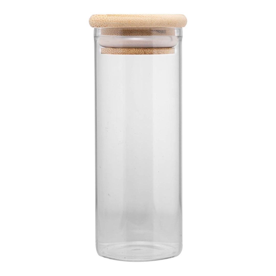Pote de Vidro Com Tampa de Bambu - 160ml