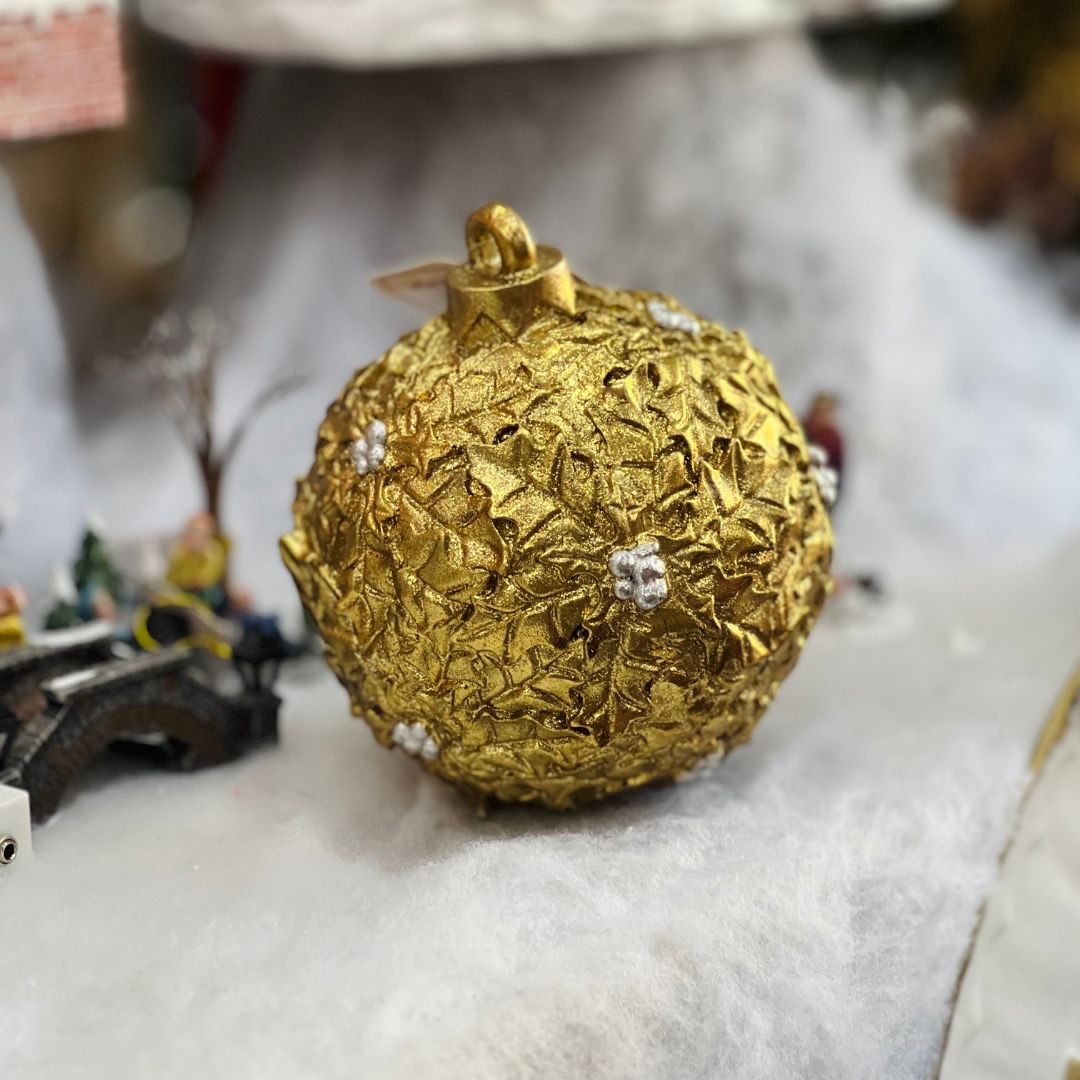 Bola Arabesco Dourada - 17cm