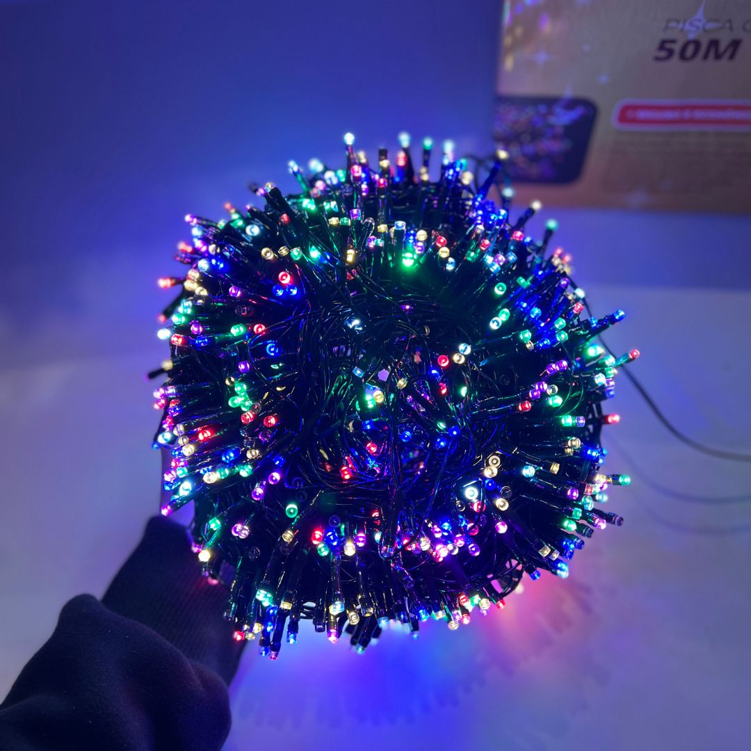 Pisca Estrobo Colorido Nova York - 50m/1600 Leds 320 flash's Bivolt