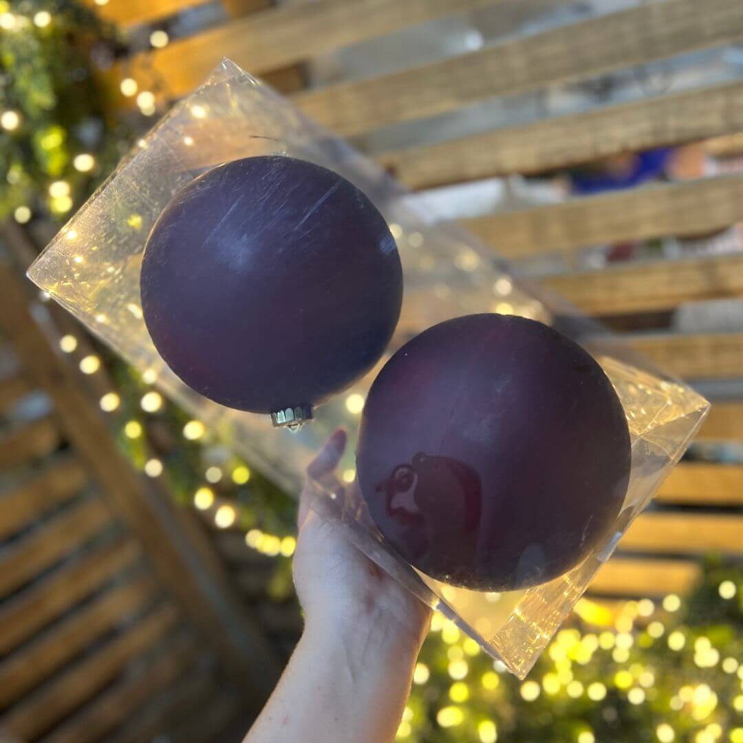 Bola Lisa Matte Vinho – 15cm | Jogo com 2