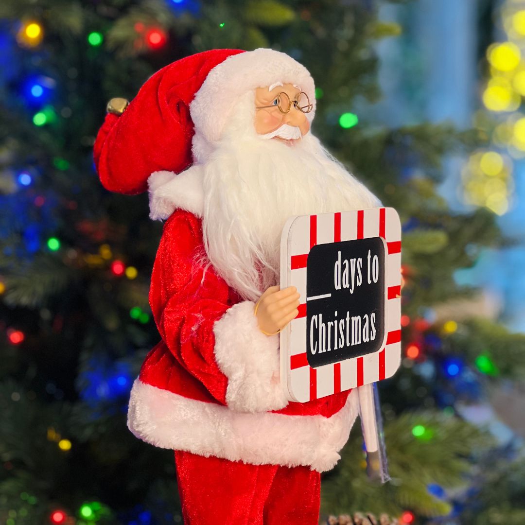 Papai Noel Com Lousa e Giz Contagem Regressiva - 48cm