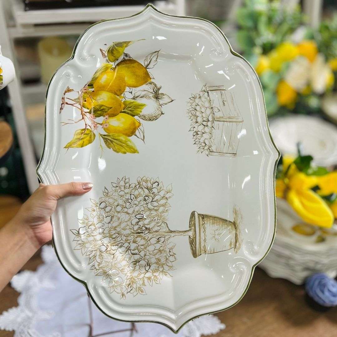 Travessa Grande Branca Toscana Limão Siciliano - 48cm