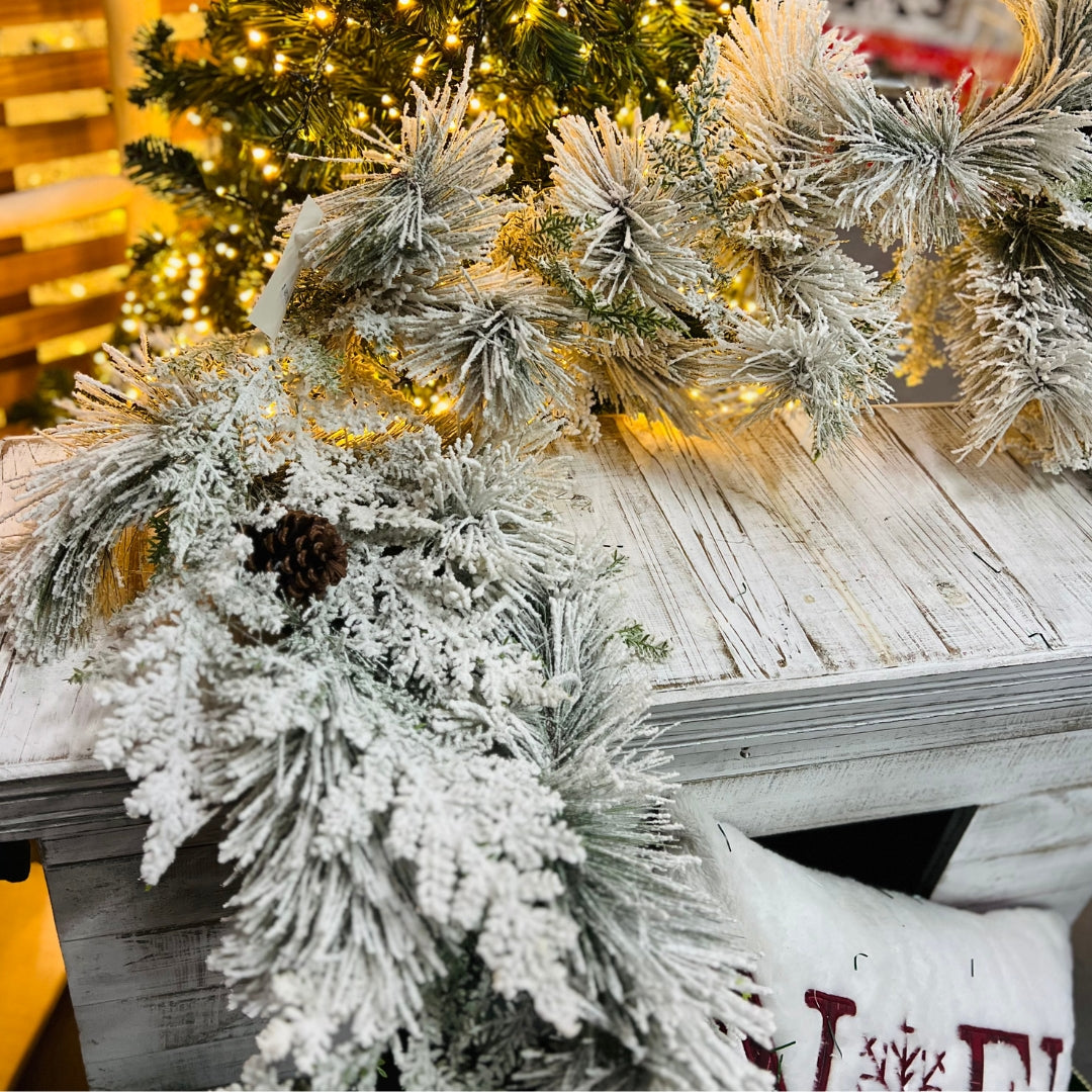 Galhos Decorativos Longos Nevados – 270cm