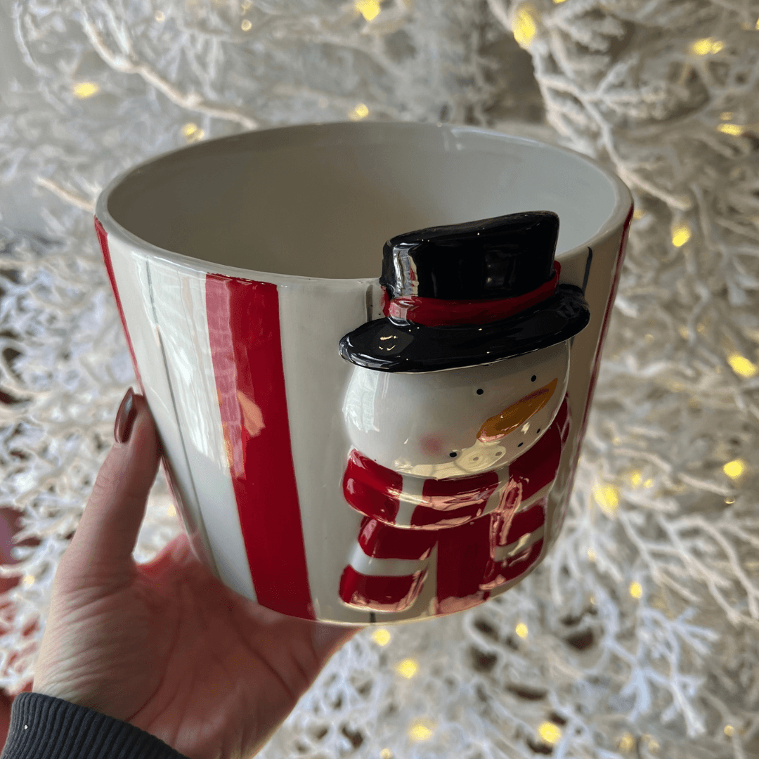 CACHEPOT NATALINO BONECO DE NEVE – 17,6cm
