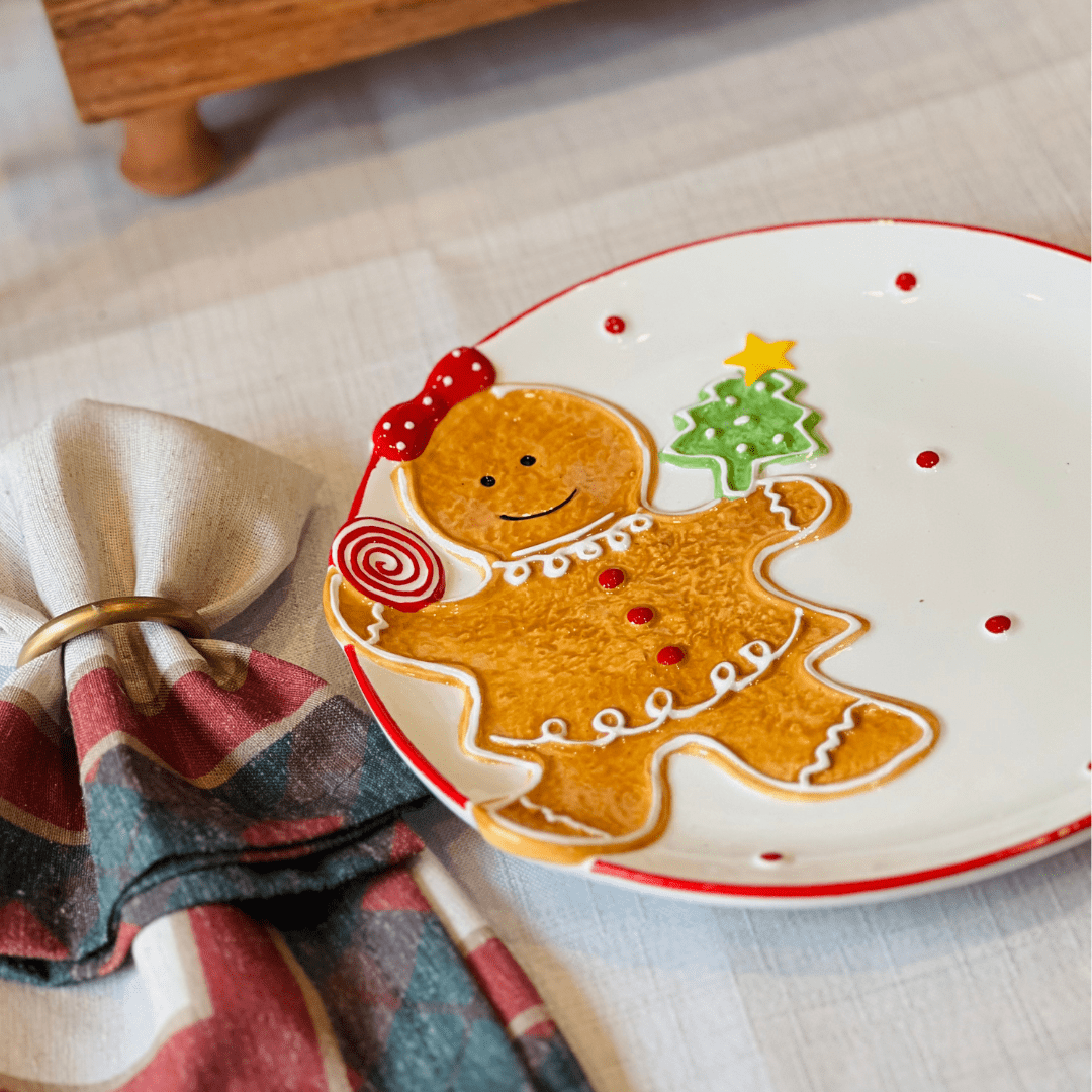 Prato Natalino de Sobremesa Gingerbread Menina 21cm