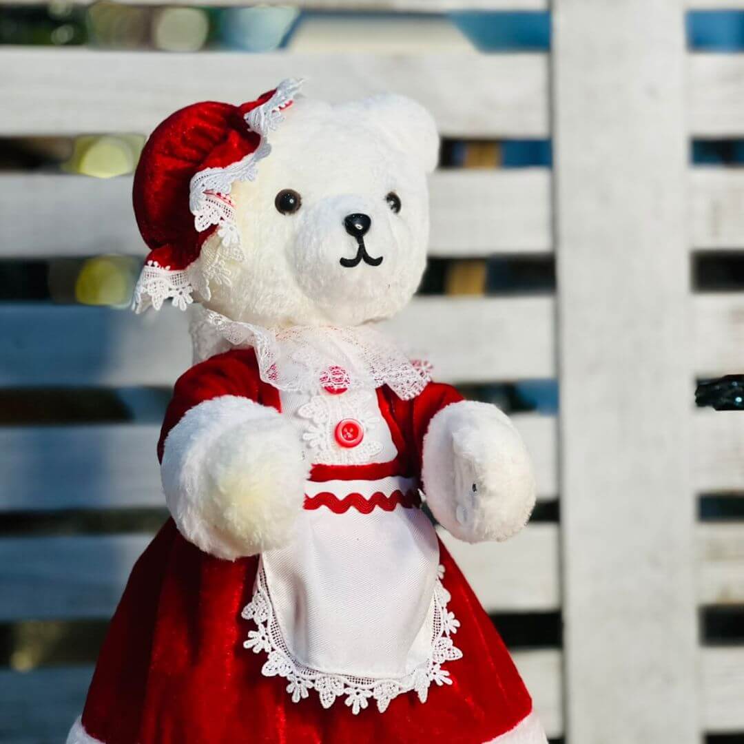 Urso Noel Vestido Com Led - 60 cm