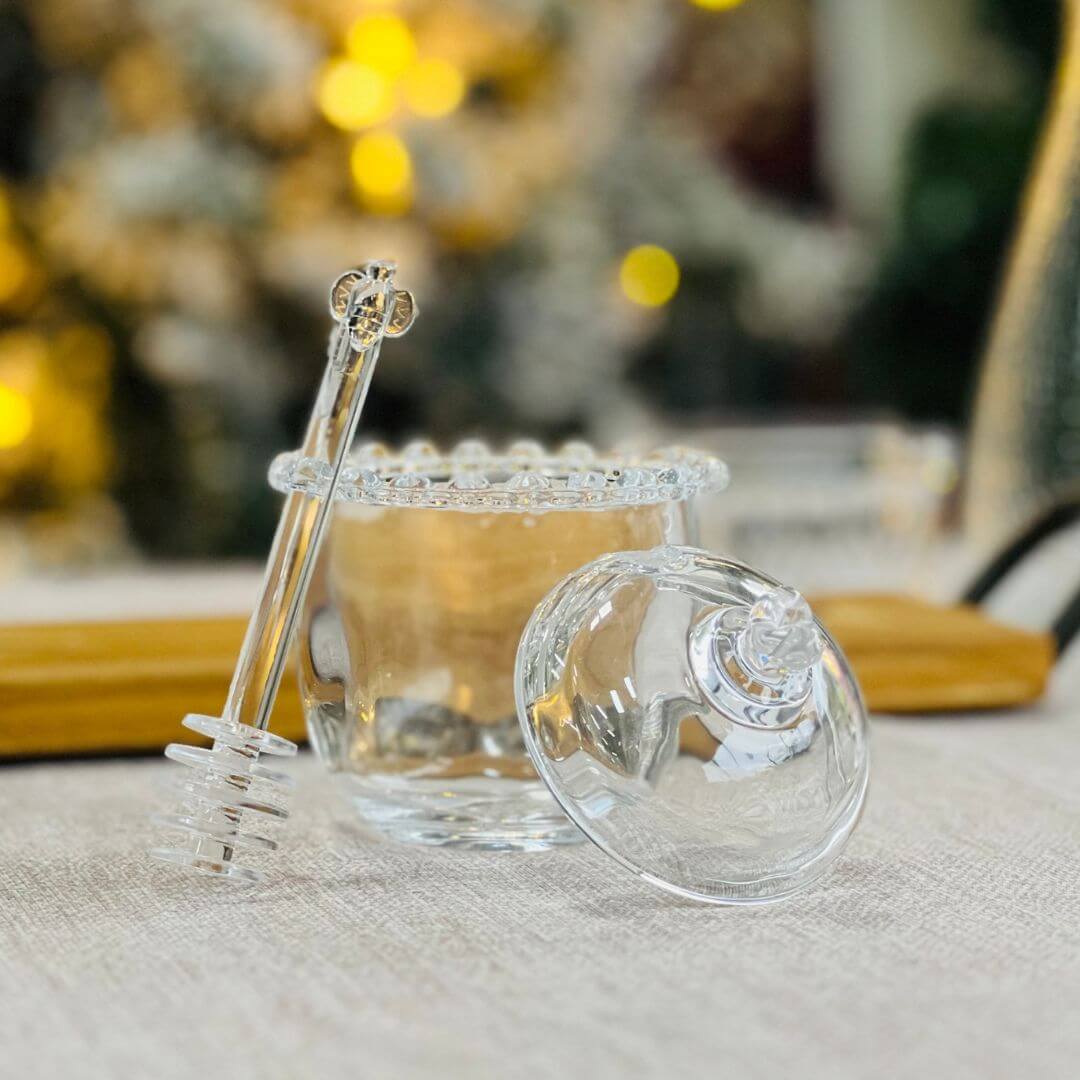 Meleira de Cristal de Chumbo Coração com Pegador – 9,5x12cm