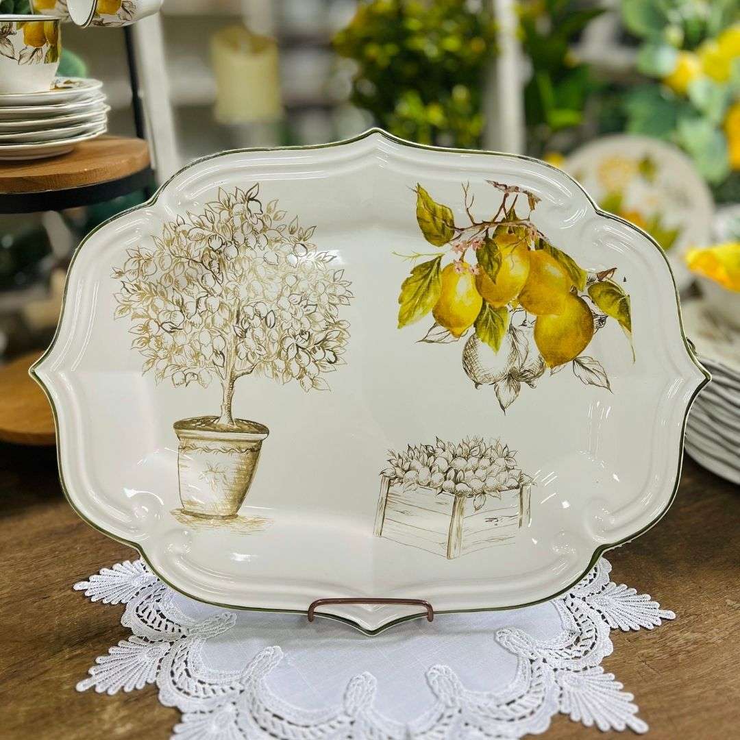 Travessa Grande Branca Toscana Limão Siciliano - 48cm