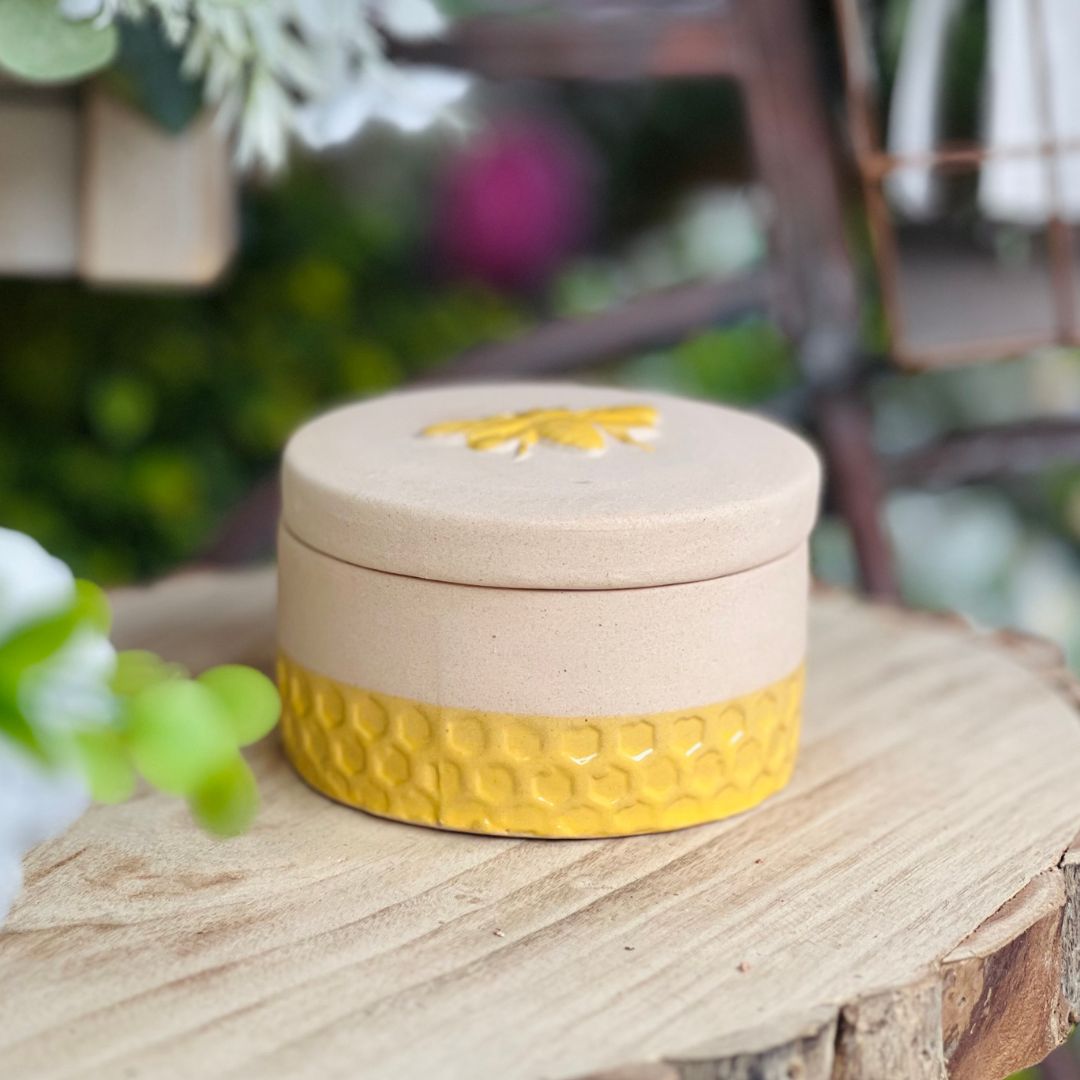 Porta Joias de Cerâmica Honey Bee - 7x10,6x10,6cm
