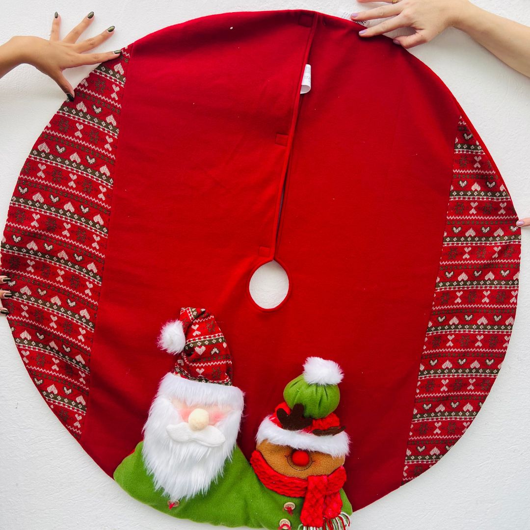 Saia Para Árvore Rena e Papai Noel - 105cm