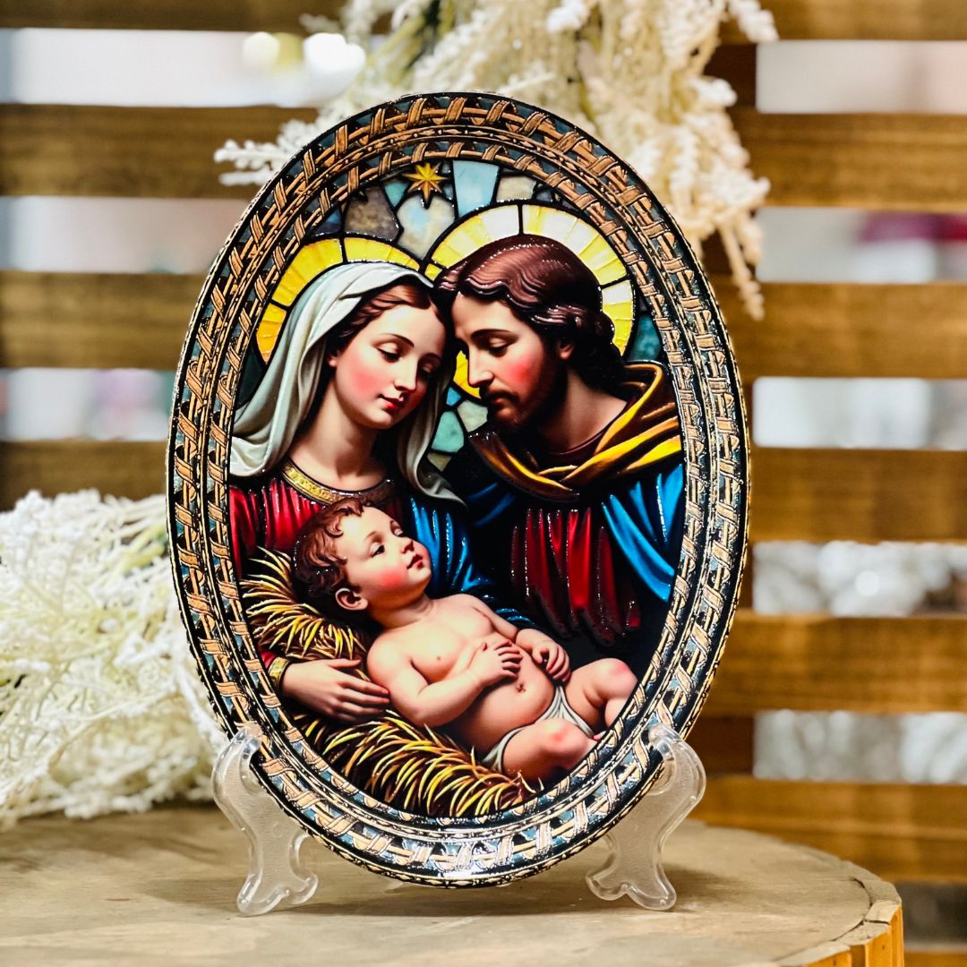 Quadro Sagrada Família Vitral – 27cm