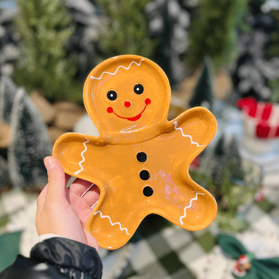 Travessa Natalina de Cerâmica Gingerbread 20cm