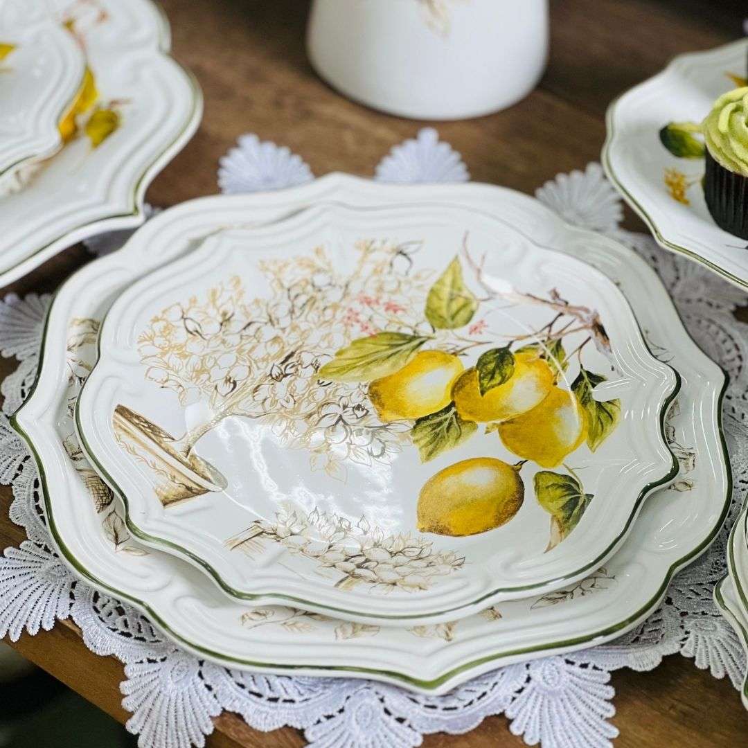 Prato Raso Branco Toscana Limão Siciliano - 27,5cm