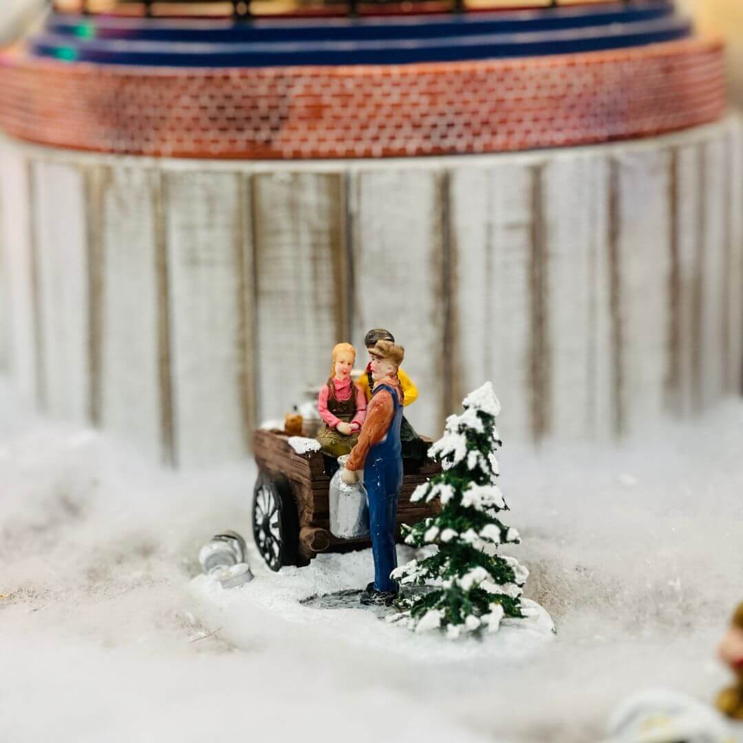 Cenário Natal Pai e Filhos 7x11x7,5cm