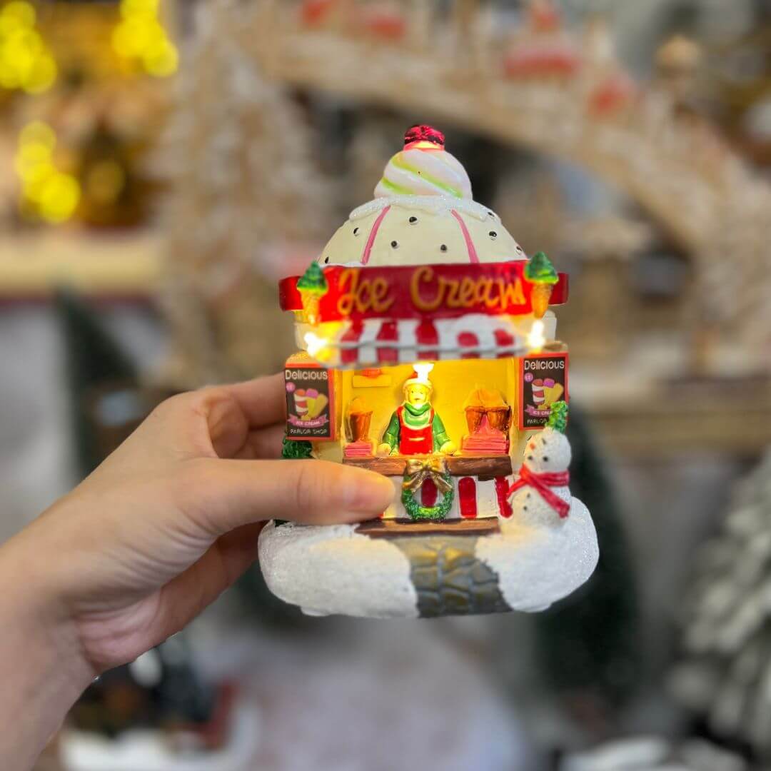 Loja Natal Sorveteria Com Led 15,5x12x12cm