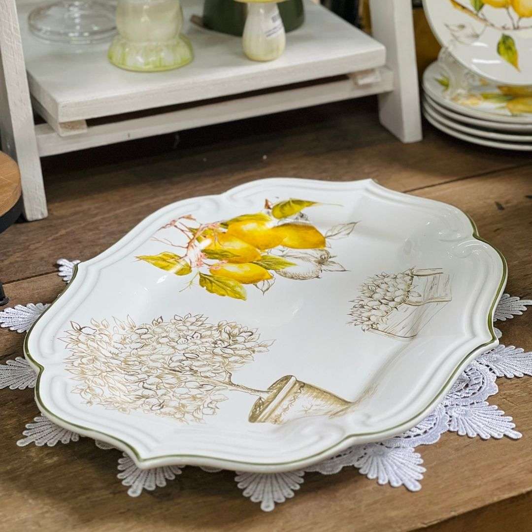 Travessa Grande Branca Toscana Limão Siciliano - 48cm