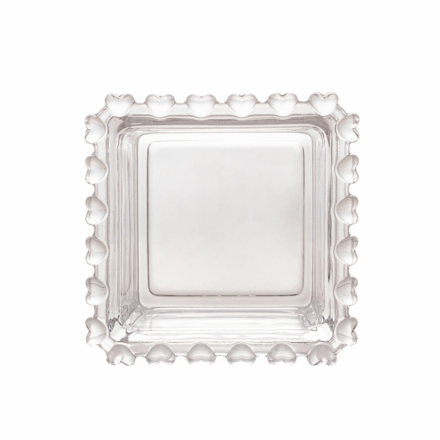 Bowl Quadrado de Cristal de Chumbo Coracao 8,5x8,5x5cm