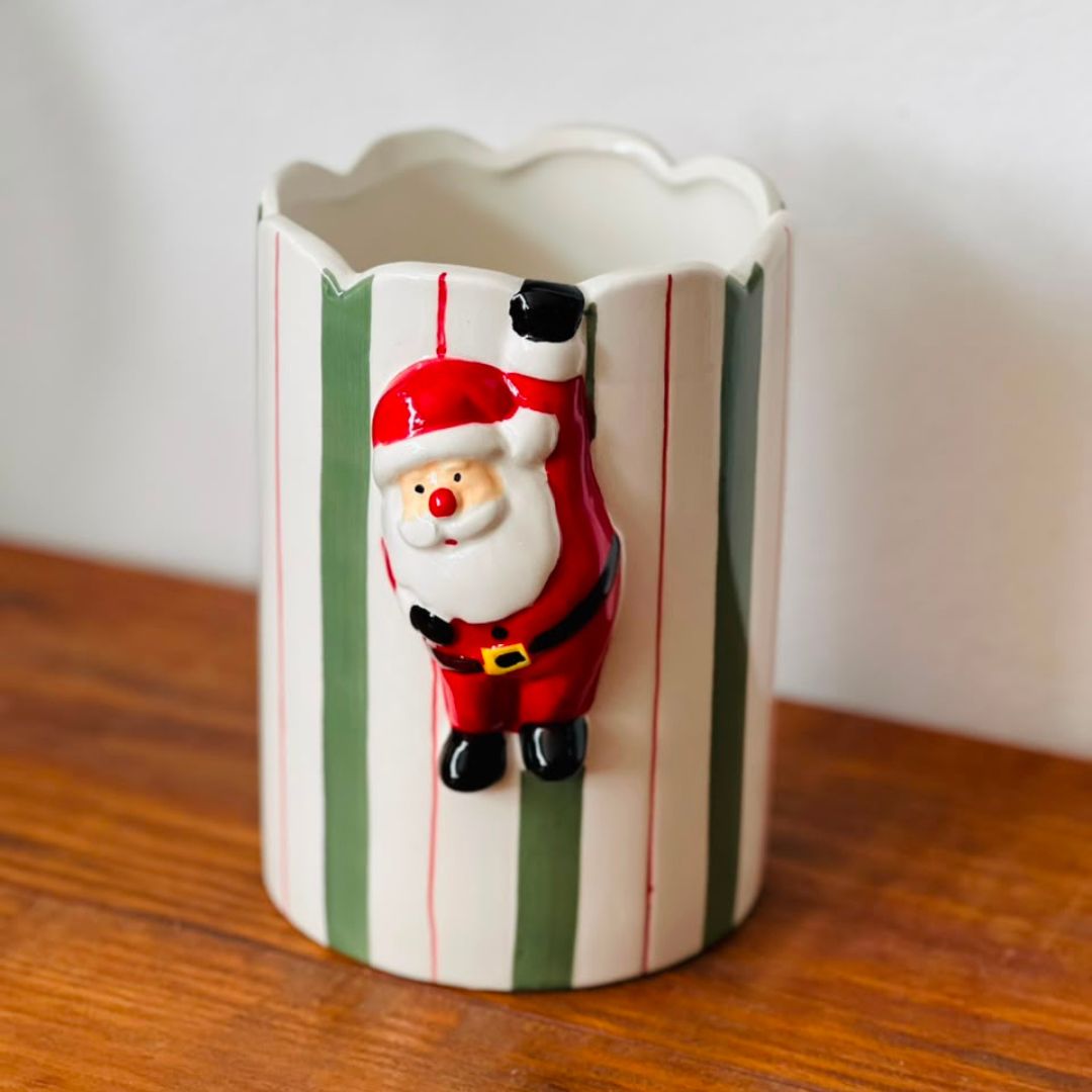 Vaso Natalino Papai Noel - 18,5 cm