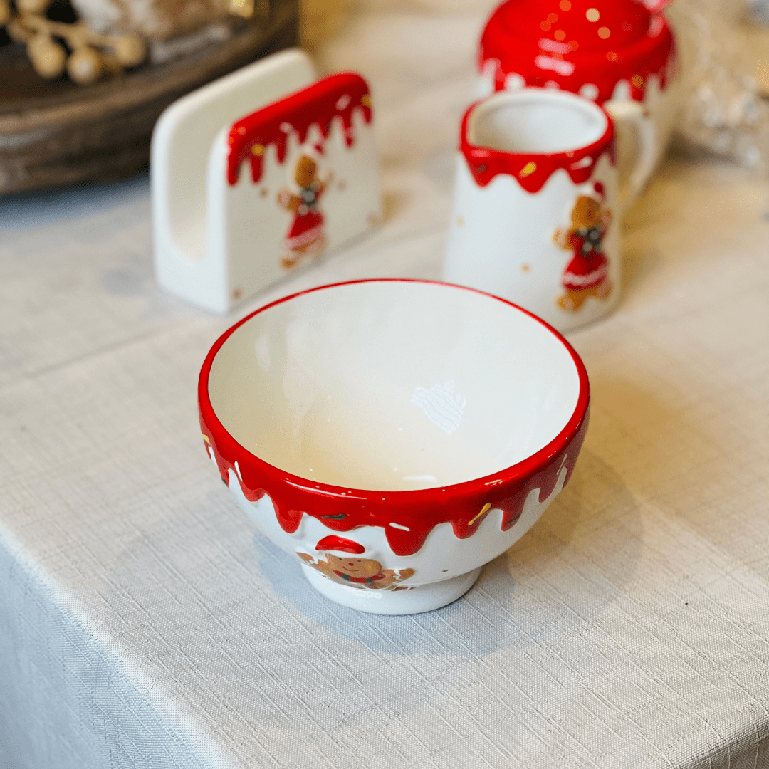 Bowl Natalino de Cerâmica Gingerbread 14cm