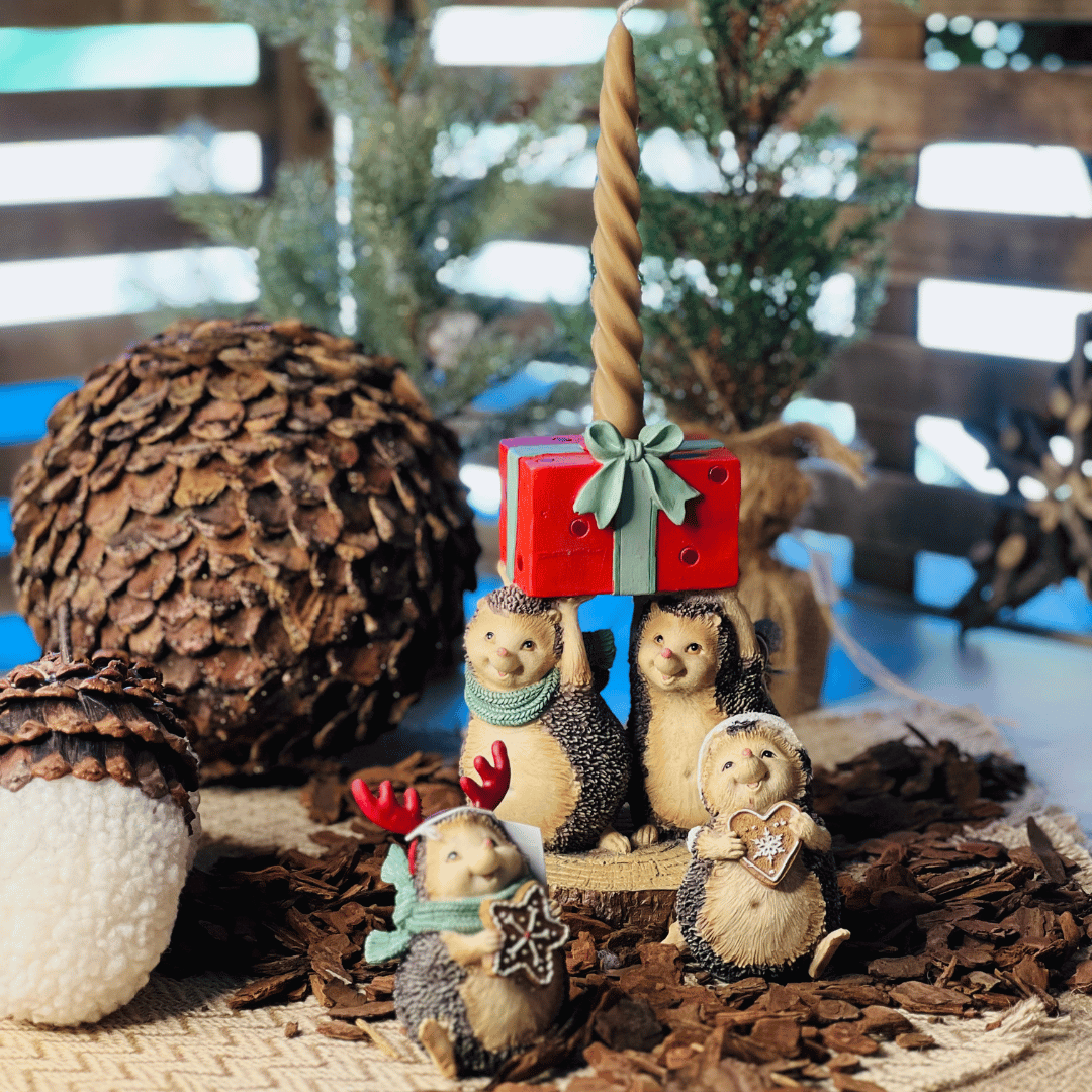 Porta Vela dos Ouriços Natalino - Floresta Encantada