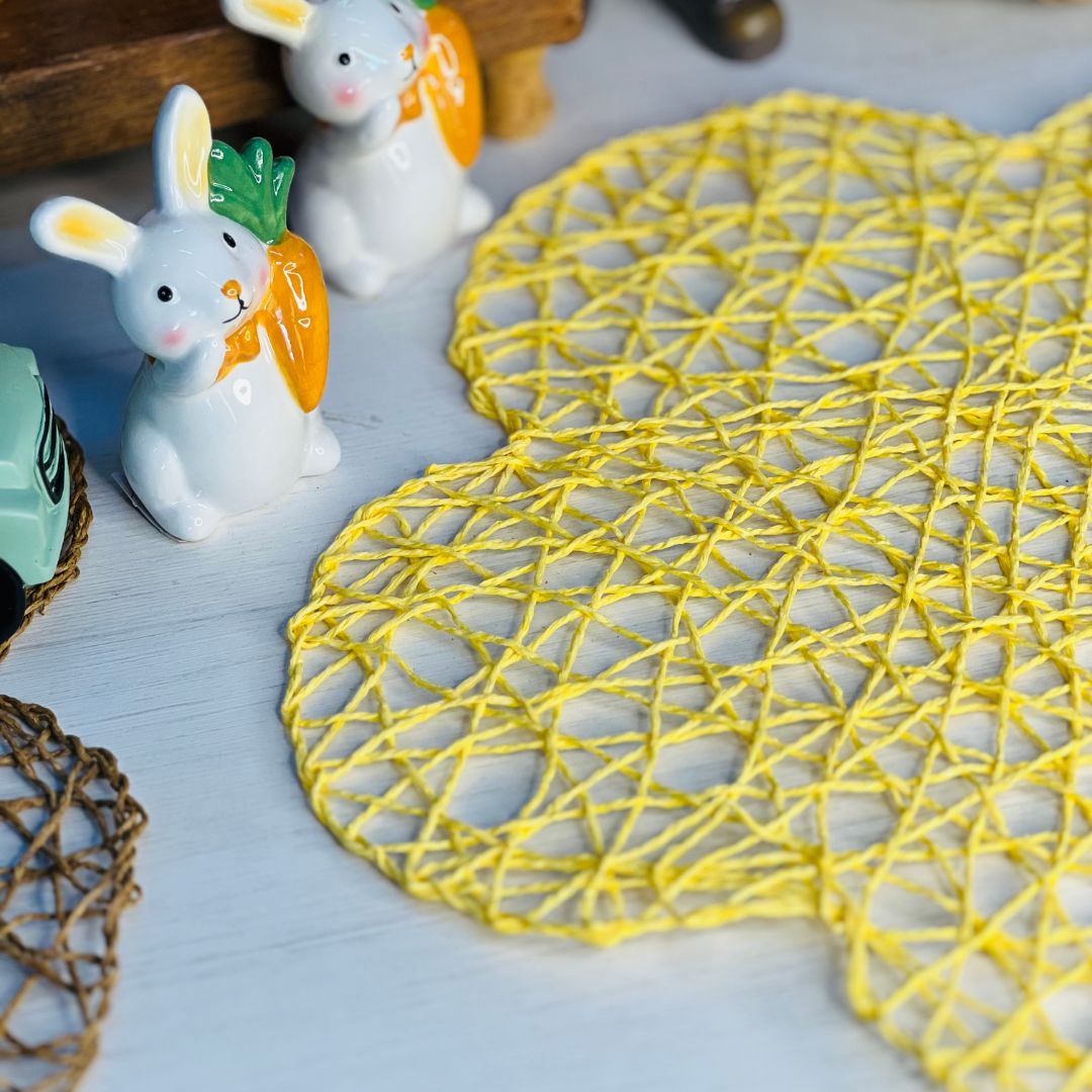 Lugar Americano Floral Amarelo - 40x40cm (1 Peça)
