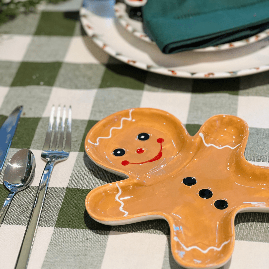 Travessa Natalina de Cerâmica Gingerbread 20cm