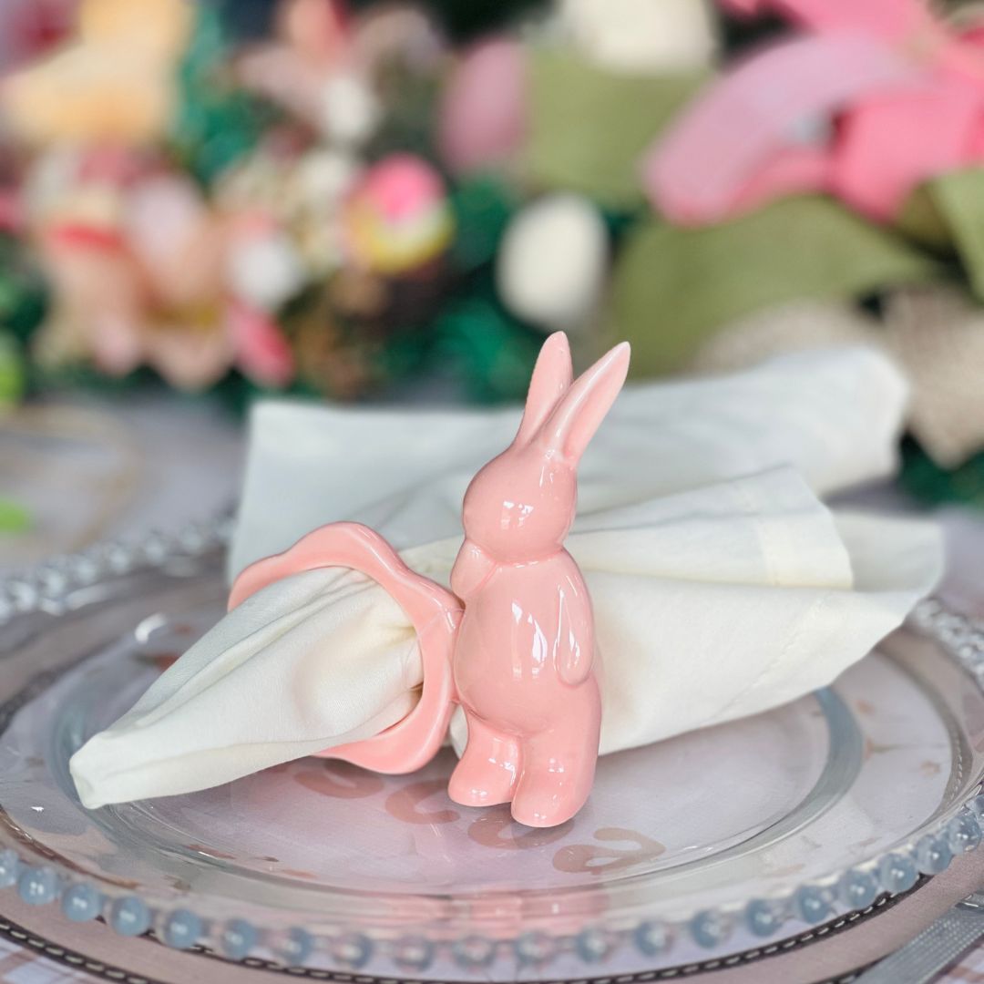 Kit 2 Guardanapos Tricoline Liso Palha + 2 Argolas - 43cmx43cm (004)