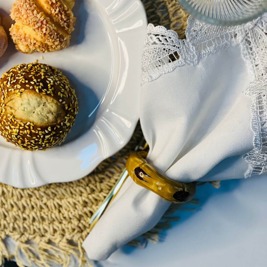 Guardanapo Branco Com Renda - 45cmx45cm