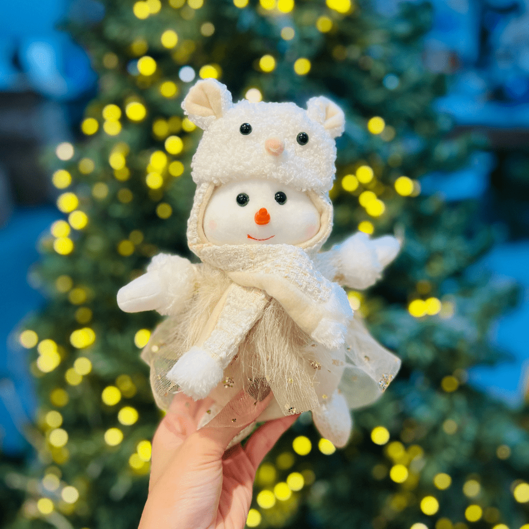 Boneco de Neve Natalino Fantasiado de Ovelha 23cm