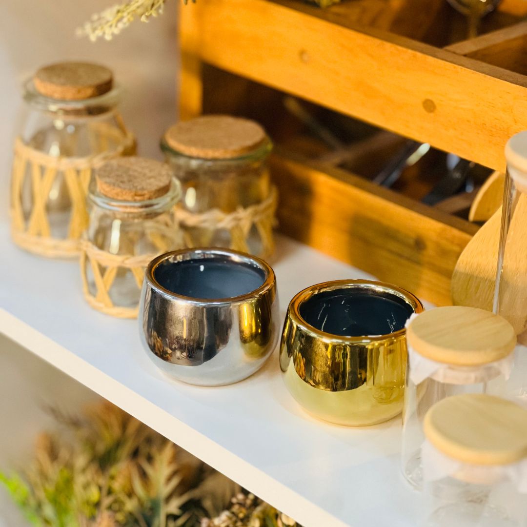 Vaso Ceramica Dourado 5,8cm