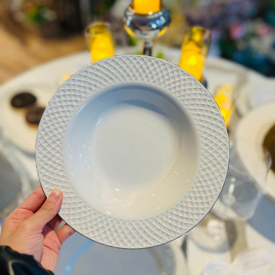 Prato Fundo de Porcelana Joaquina Prateado Noah - 23cm