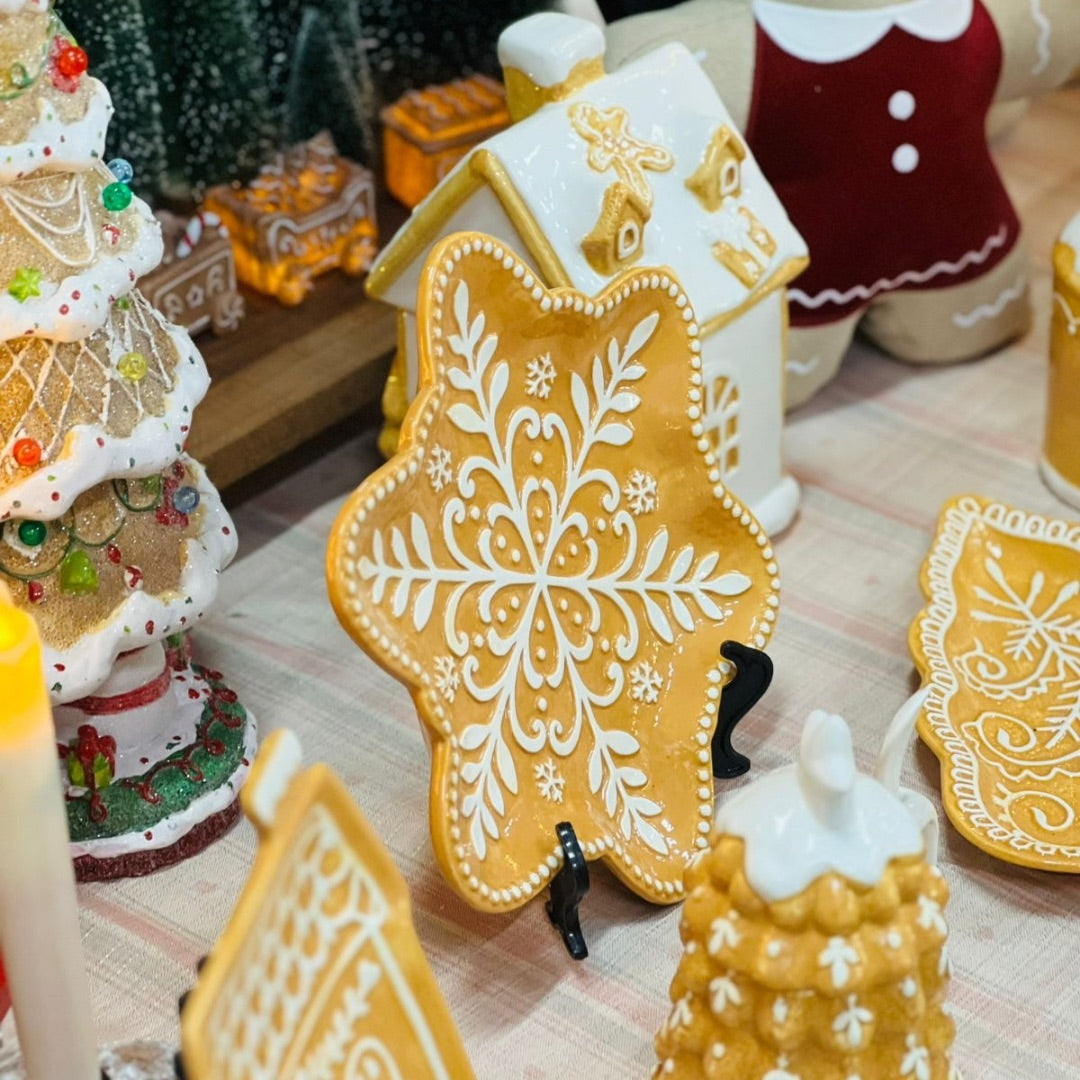 Travessa em Formato de Floco de Neve Ginger - 2,5x26x26cm