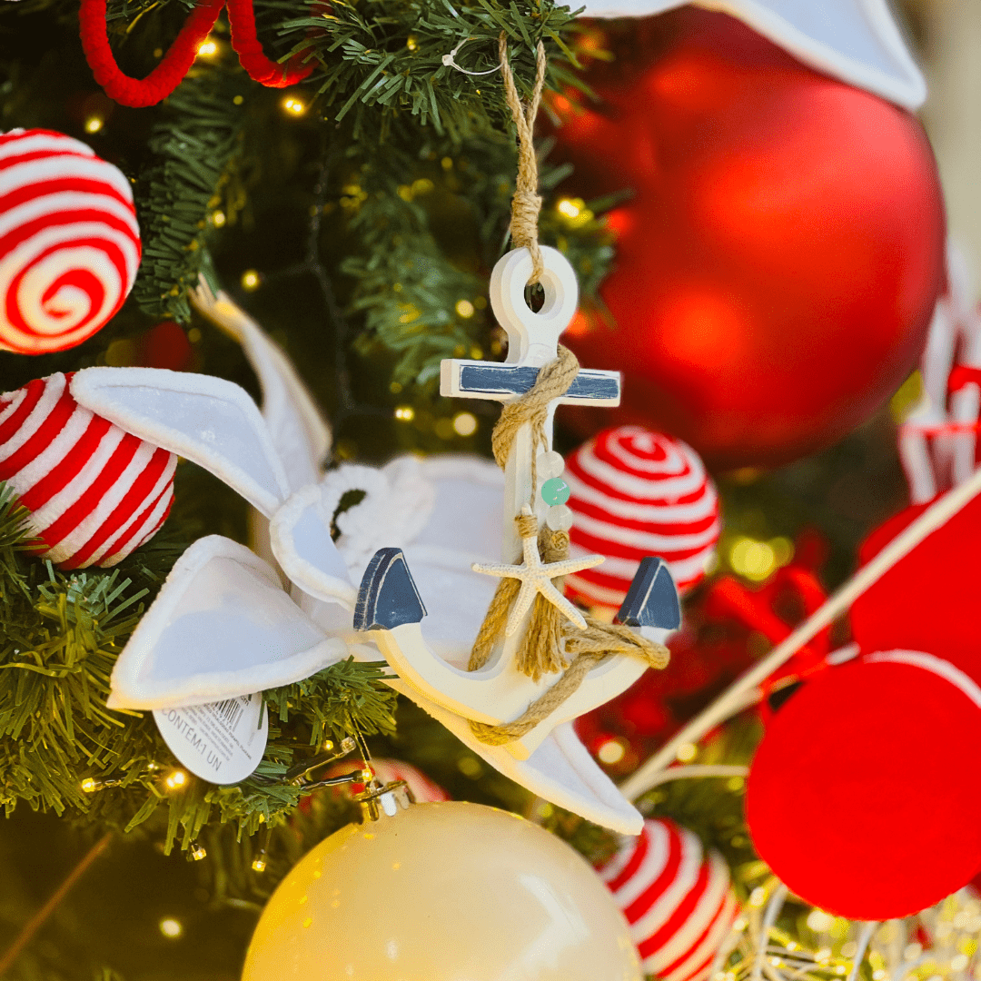 Âncora Decorativa Natal Náutico 24cm