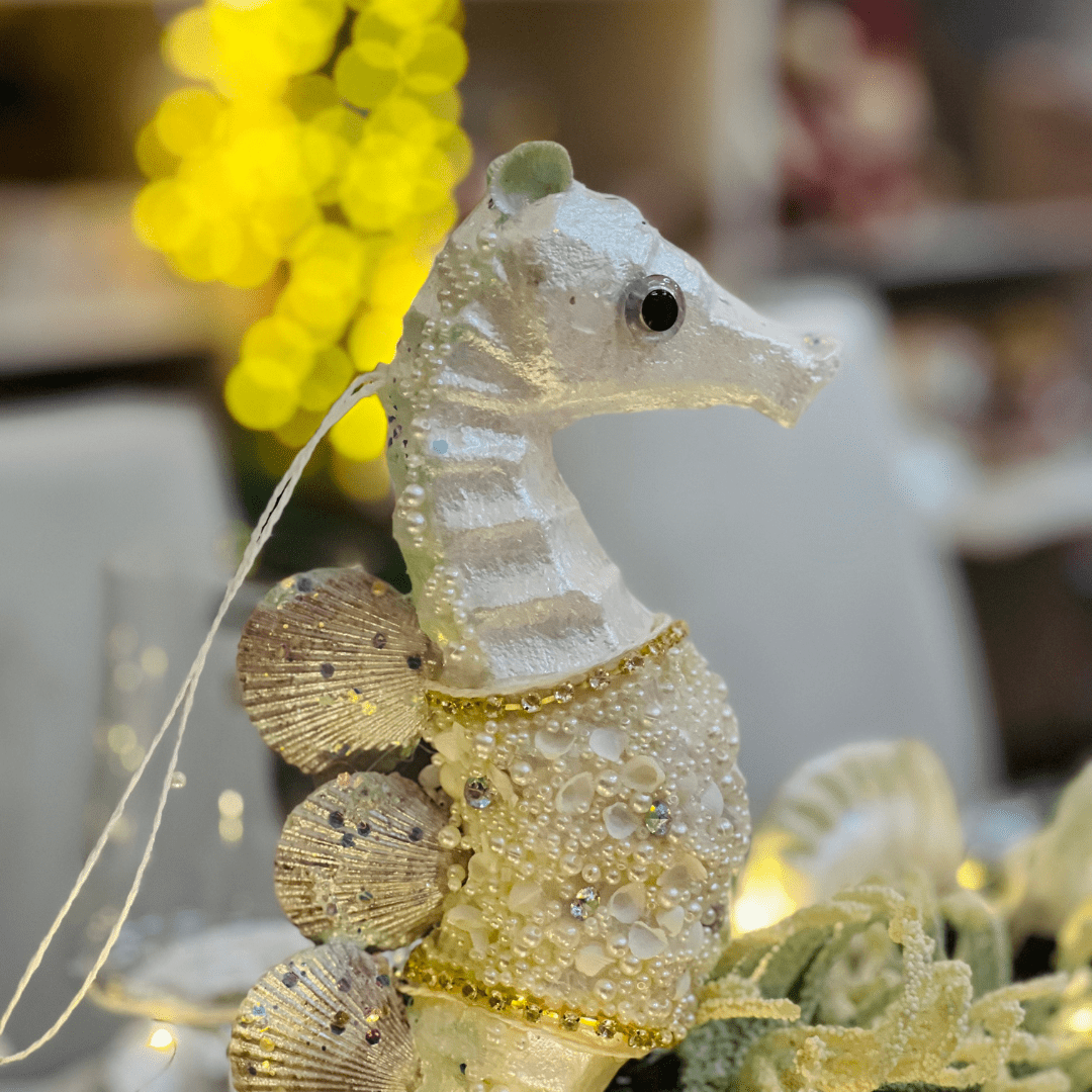 Cavalo Marinho Decorativo Natal Náutico 31cm