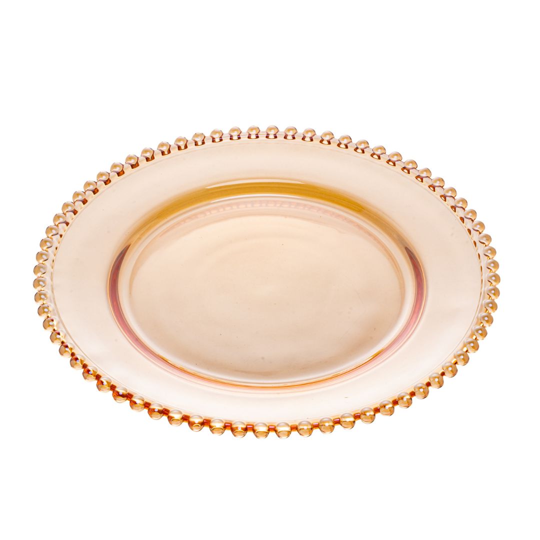 Prato Cristal de Chumbo Pearl Âmbar - 20cm