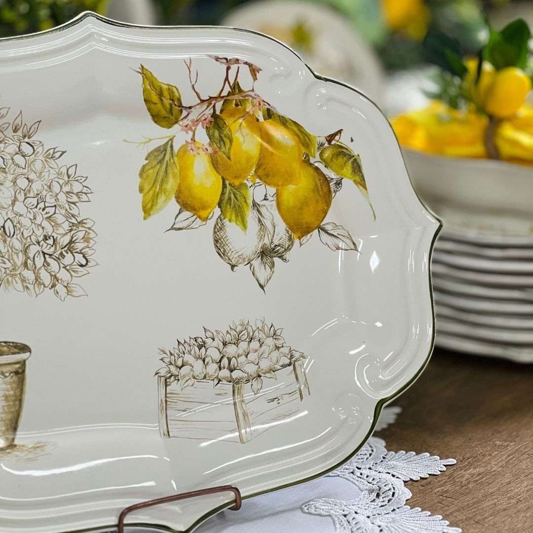 Travessa Grande Branca Toscana Limão Siciliano - 48cm