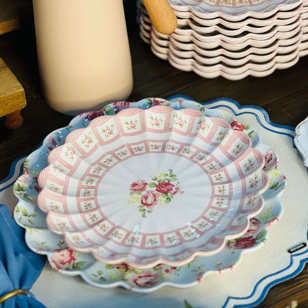 Prato Raso Relevado Rosas Vó Dulce - 27,5cm