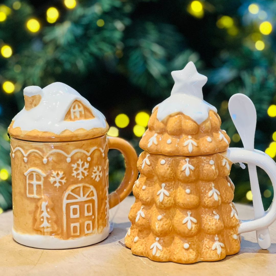 Caneca em Formato de Árvore Ginger com Tampa e Colher - 350ml