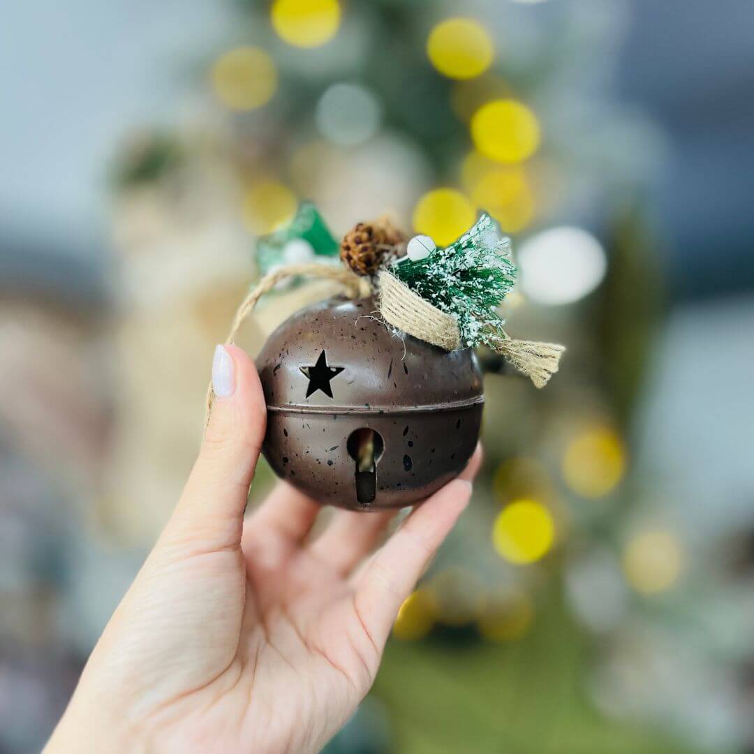 Bola de Guizos Marrom - 10cm