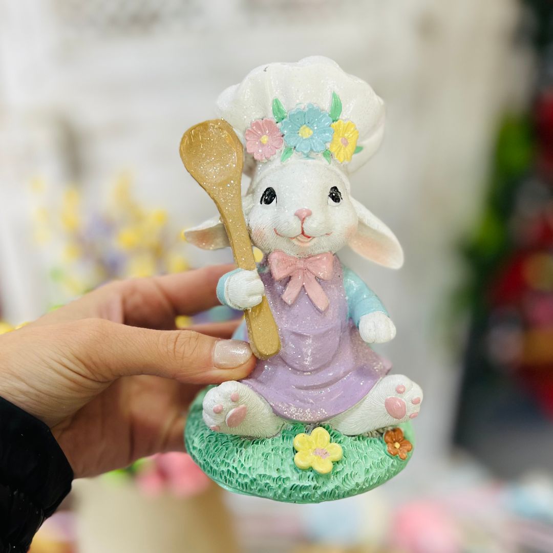Coelho Confeiteiro com Colher - 14cm