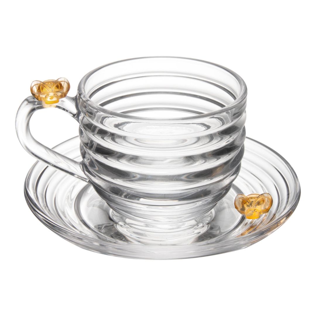 Xícara de Chá Com Pires Little Bee - 200ml Cristal Ecológico