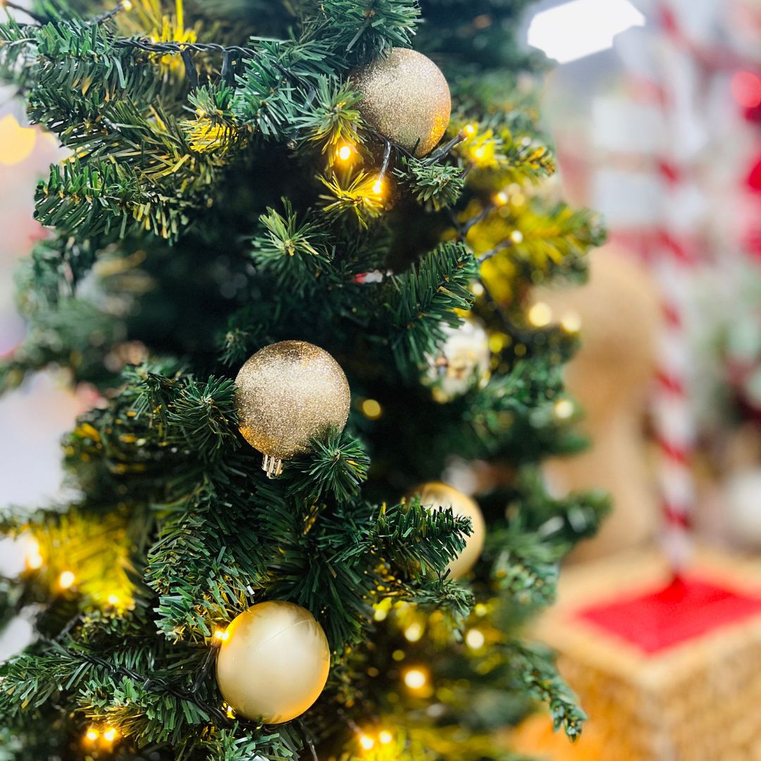 Kit 6 Bolas de Natal Dourada - 6cm