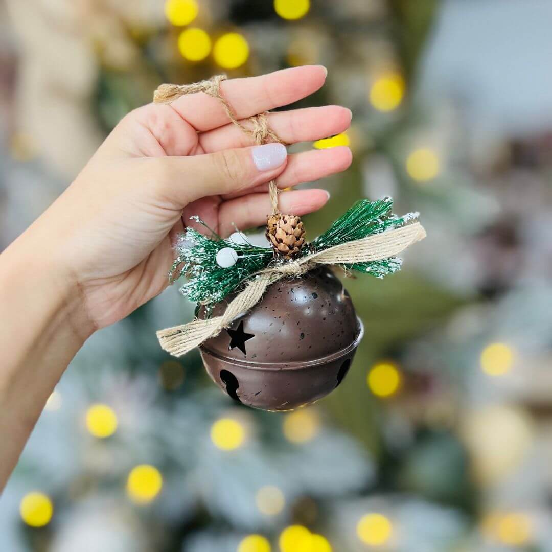 Bola de Guizos Marrom - 10cm